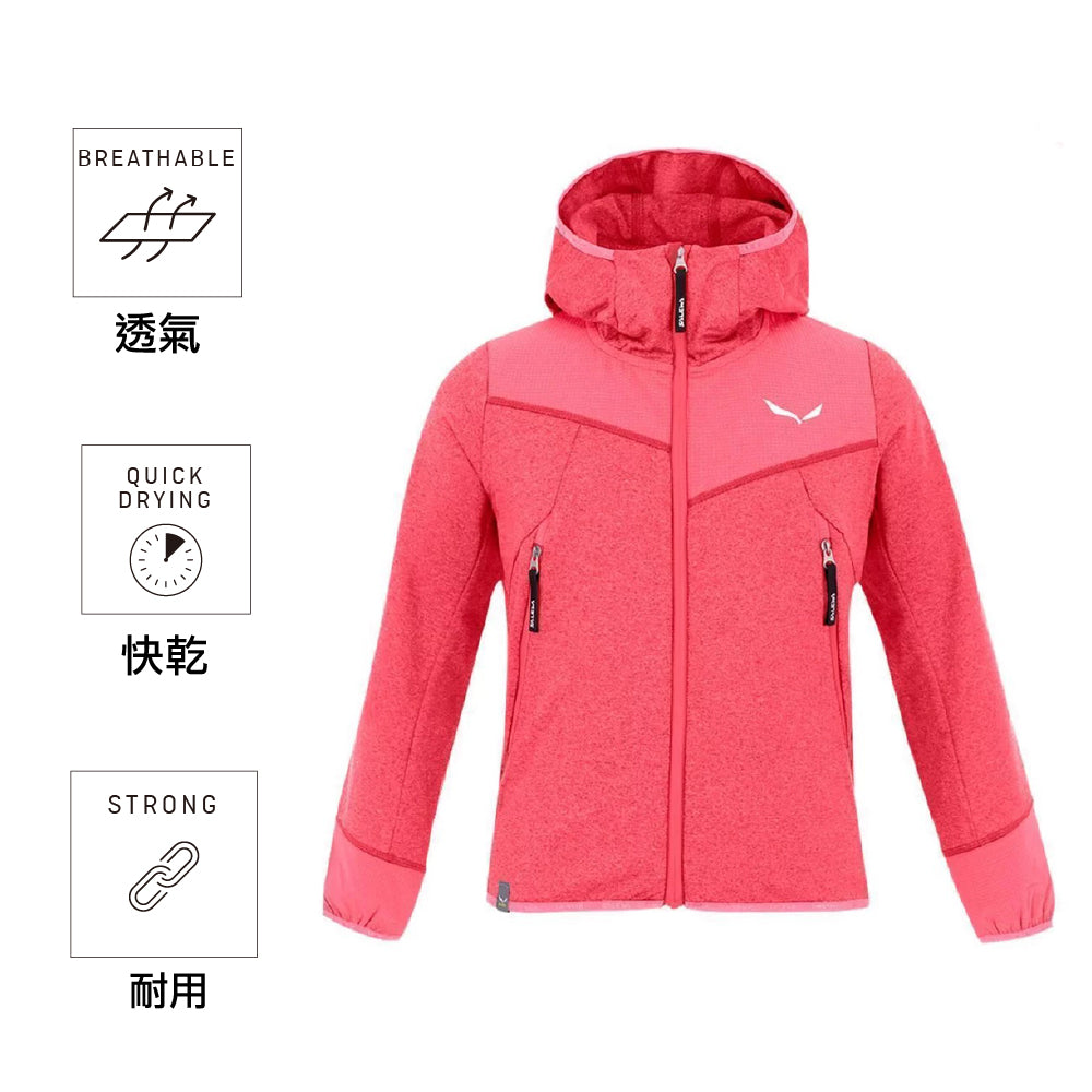 童裝保暖外套 Agner Melange Polarlite Full Zip Kids' Hooded Jacket