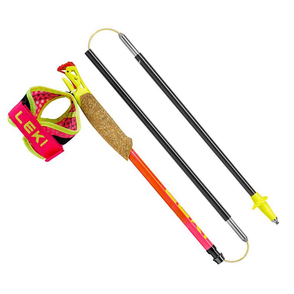 越野跑山杖 Trail running poles Ultratrail FX.One Superlite 1pair, neonpink-pastelloarange-neonyellow