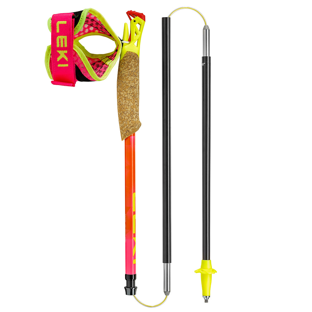 越野跑山杖 Trail running poles Ultratrail FX.One Superlite 1pair, neonpink-pastelloarange-neonyellow