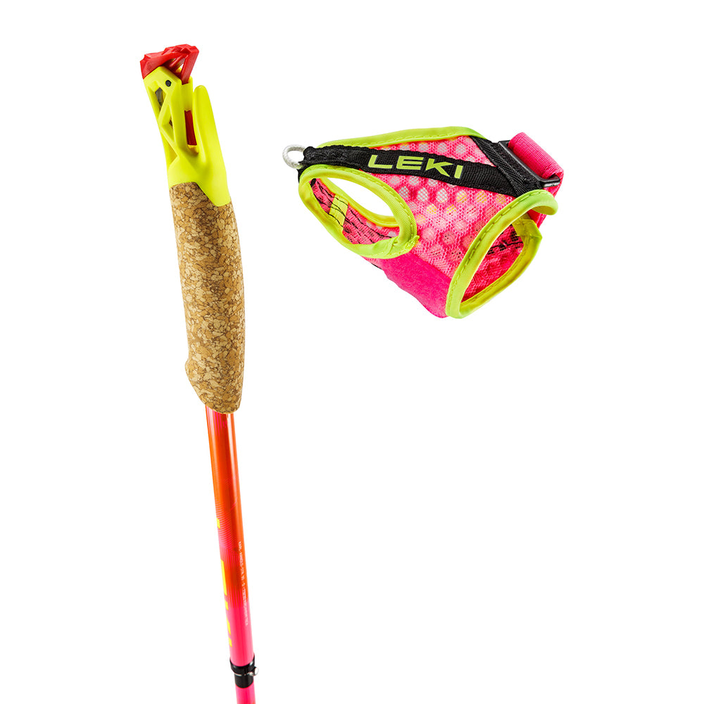 越野跑山杖 Trail running poles Ultratrail FX.One Superlite 1pair, neonpink-pastelloarange-neonyellow