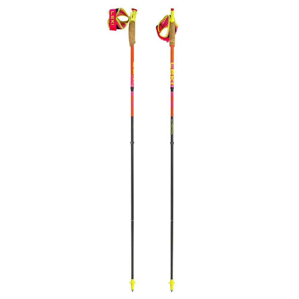 越野跑山杖 Trail running poles Ultratrail FX.One Superlite 1pair, neonpink-pastelloarange-neonyellow