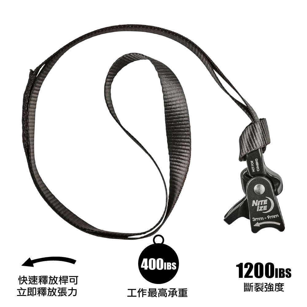 大號鋁制凸輪繩環(配扁平織帶) Cam Jam Ring Cord Tightener+Webbing Sling, L