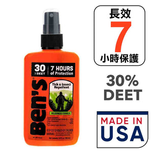 【含30% DEET 長效 7 小時】Ben's 30 Tick & Insect Repellent Pump Spray