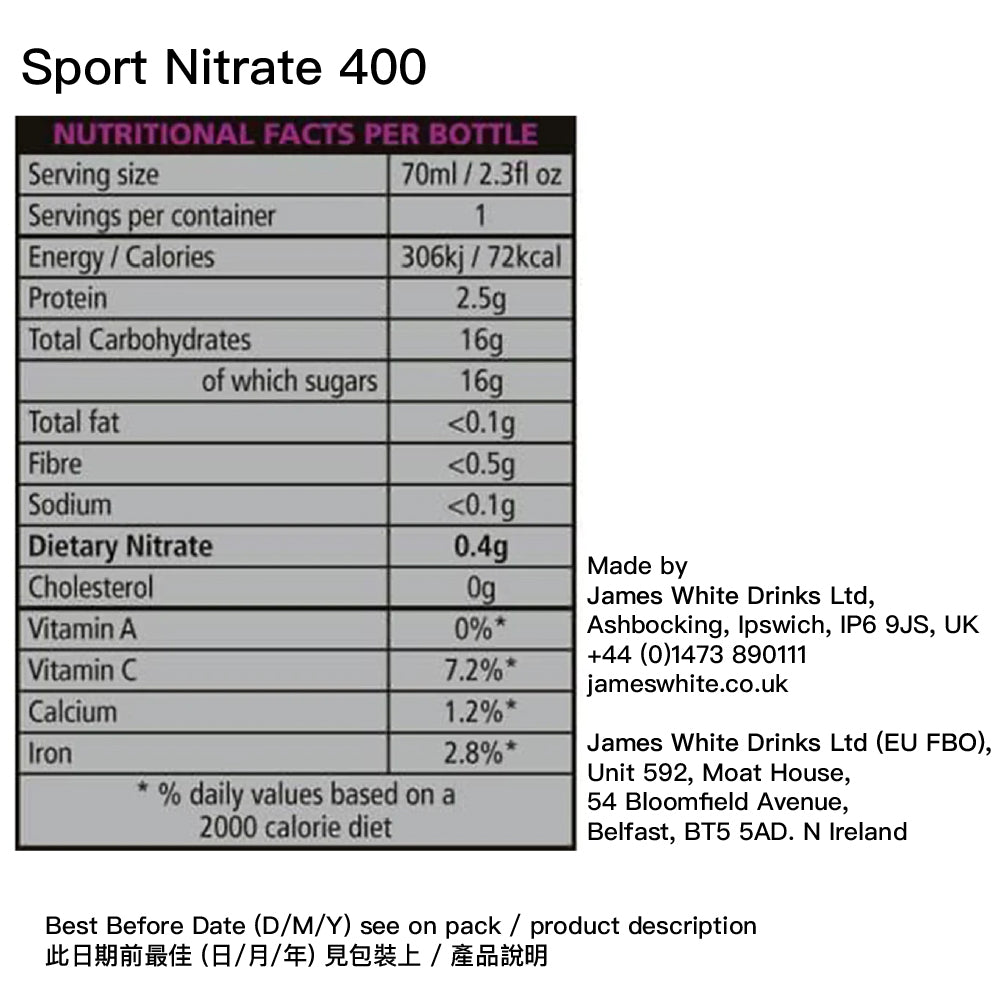 硝酸鹽紅菜頭汁 Sport Nitrate 400 70ml