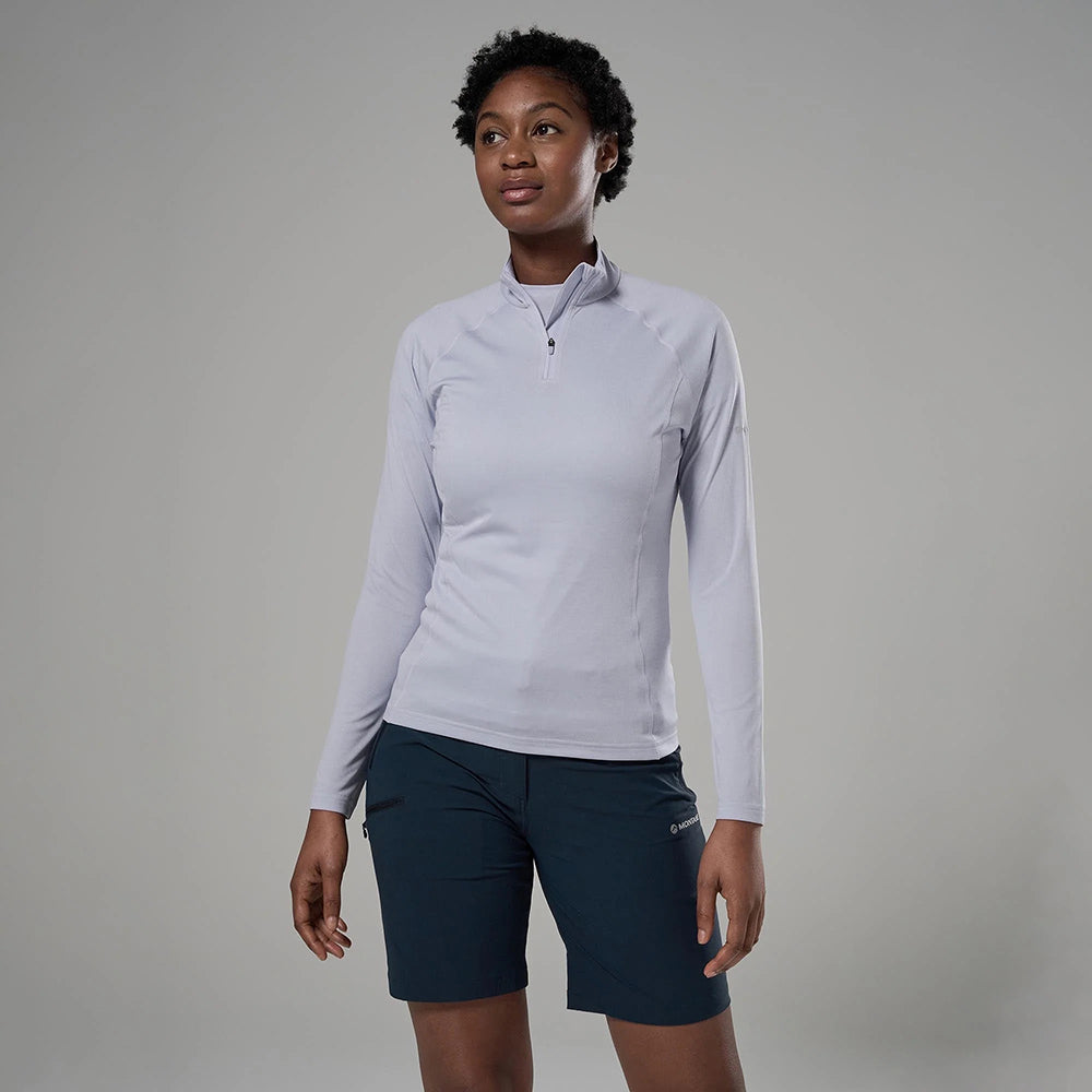 女裝拉鍊排汗長袖T恤 Women's Dart Zip Neck New