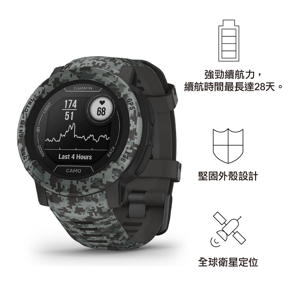 【有現貨】智能手錶 Smart Watch Instinct 2 Camo Graphite - English