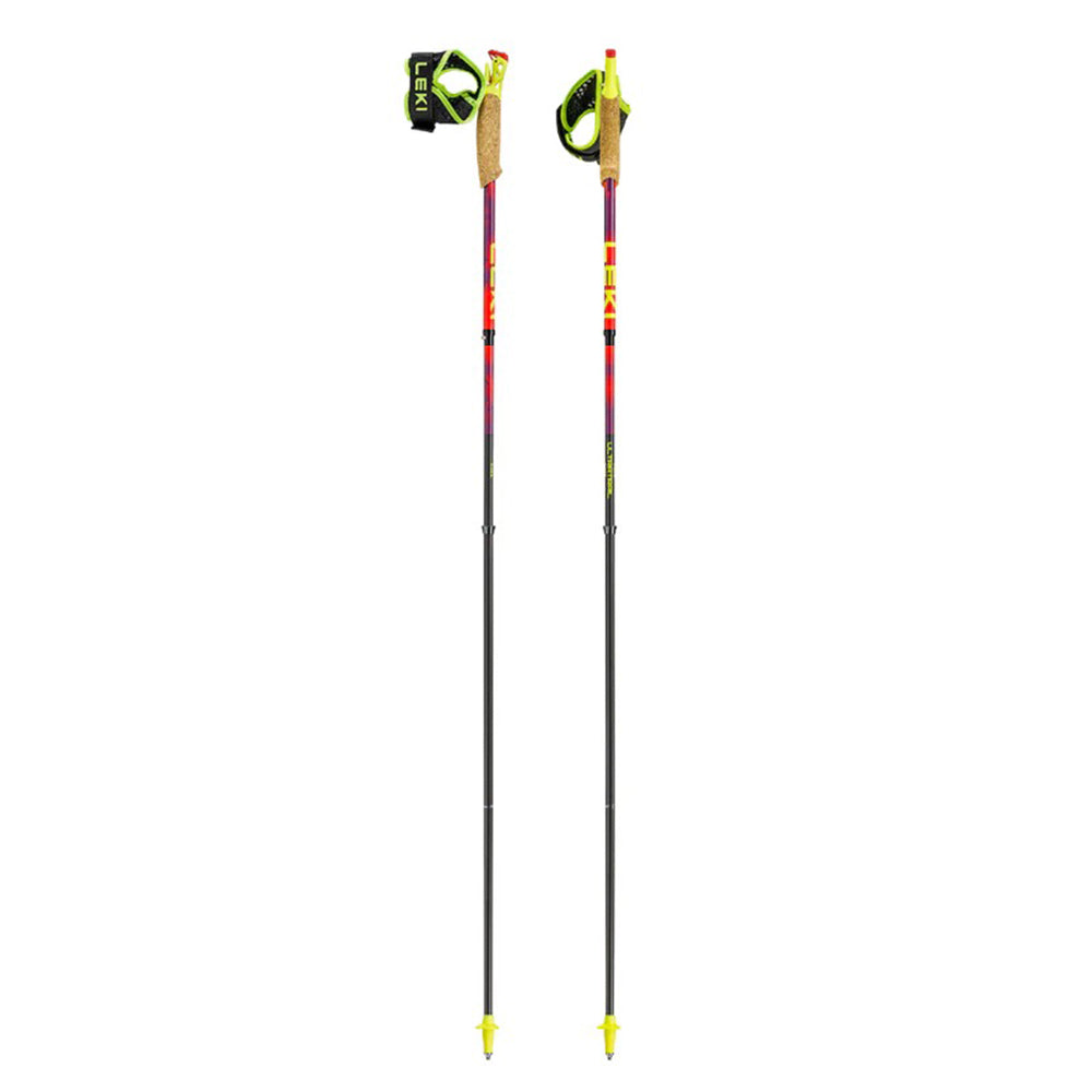 越野跑山杖 Trail running poles Ultratrail FX.One Superlite 1pair, bright red-violet-neonyellow