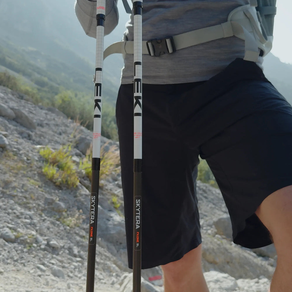 碳纖維登山健行杖 Skytera FX.One SuperliteL 1 pair natural carbon-white-neon orange