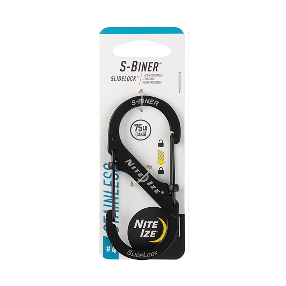 #4帶鎖不鏽鋼八字扣 S-Biner Slidelock Locking Carabiner