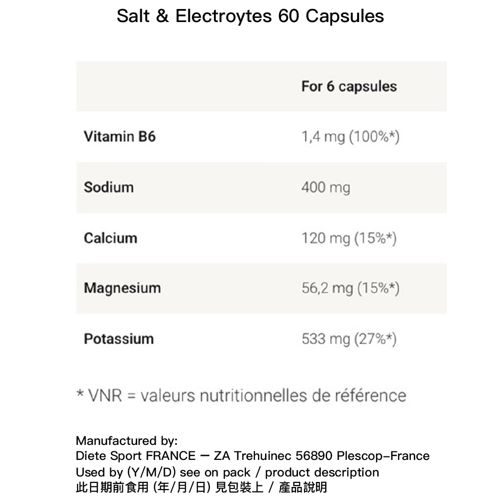 法國製電解丸60粒裝 Made in France Salt & Electroytes (60 Capsules)