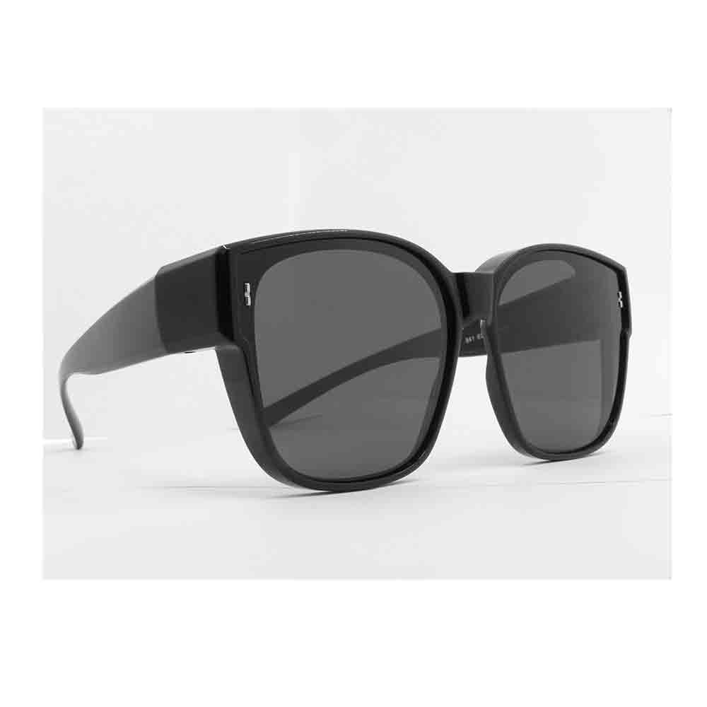 外掛式偏光太陽眼鏡 Polarized Sunglasses, 01 Black Frame / Gray Lens