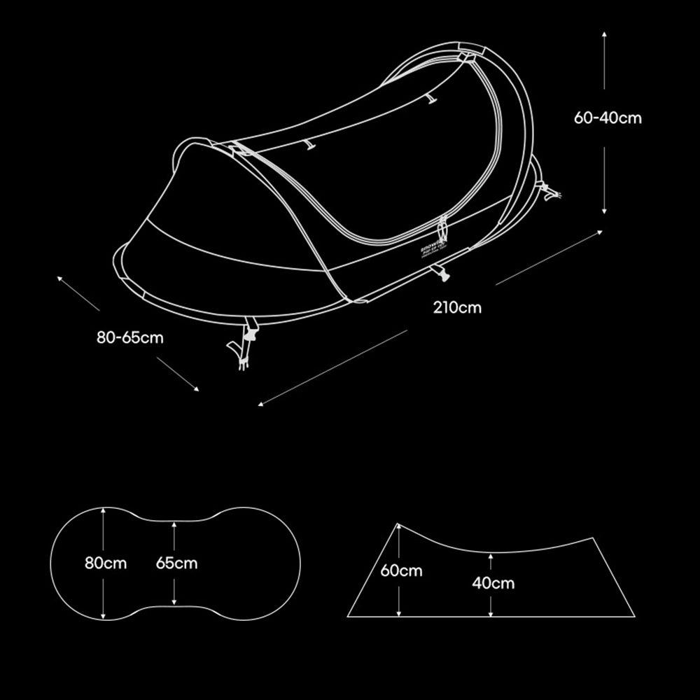 自動彈開蚊帳床 Pop Up Cot, Mud Grey