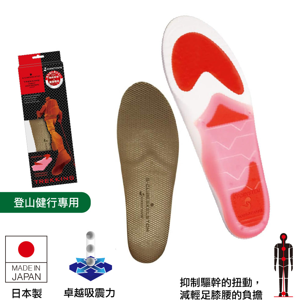 日本製鞋墊 S-CUBE TREKKING