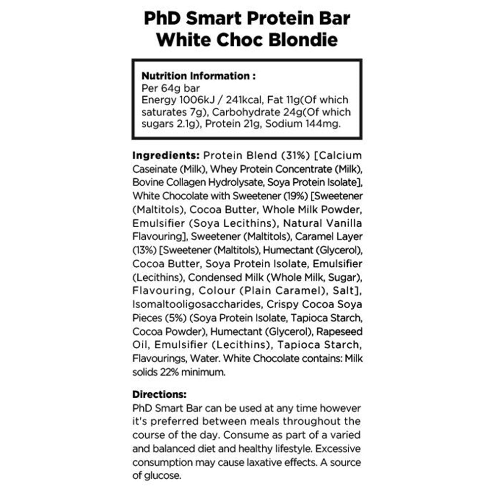 可口能量棒 Smart Bar White Choclate Blondie 64g