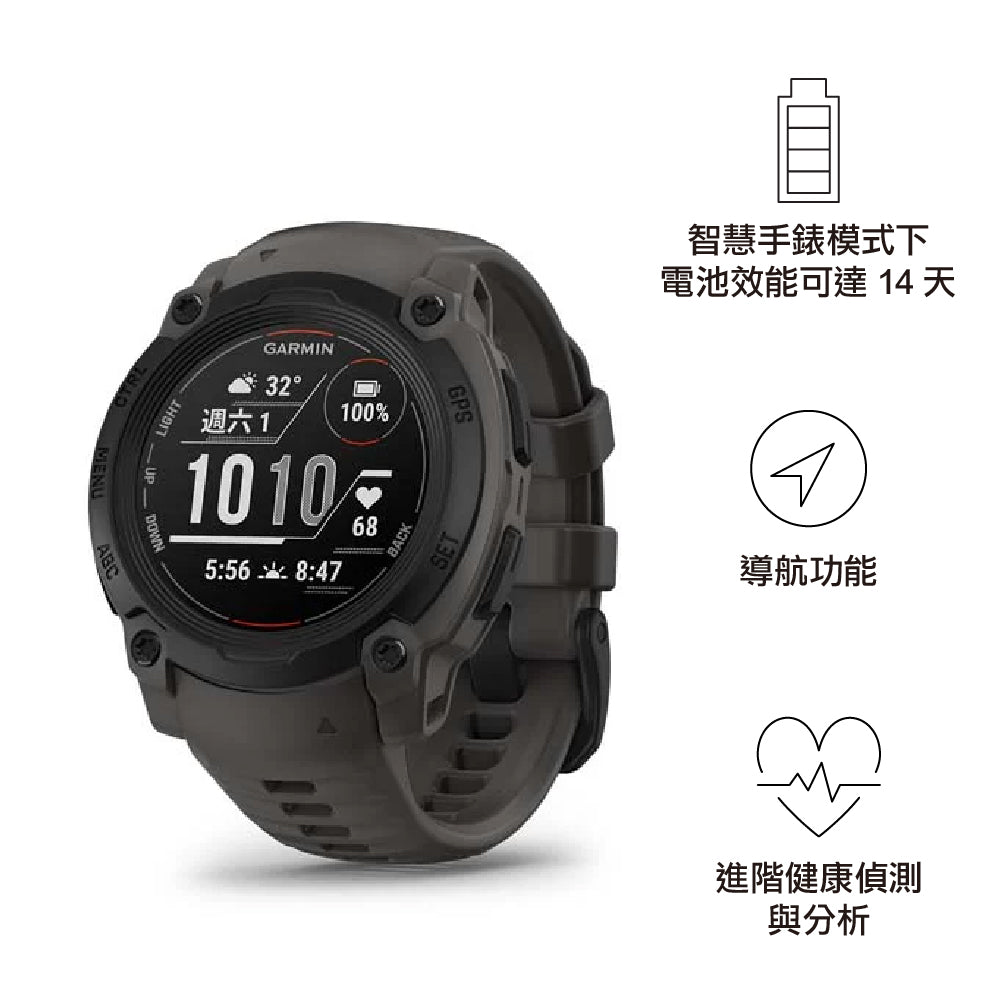 【預售 VIP 優惠，最快二至八星期左右有貨 PreSale VIP Exclusive Earliest arrival around 2-8 weeks】全方位戶外進階GPS智慧腕錶 Instinct E 40mm Black with Charcoal Silicone