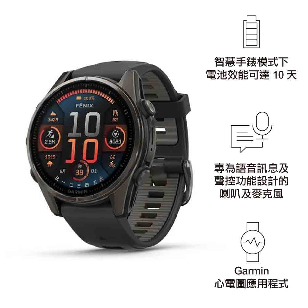 【預售 VIP 優惠，最快二至八星期左右有貨 PreSale VIP Exclusive Earliest arrival around 2-8 weeks】全方位戶外進階GPS智慧腕錶 Fenix 8 AMOLED