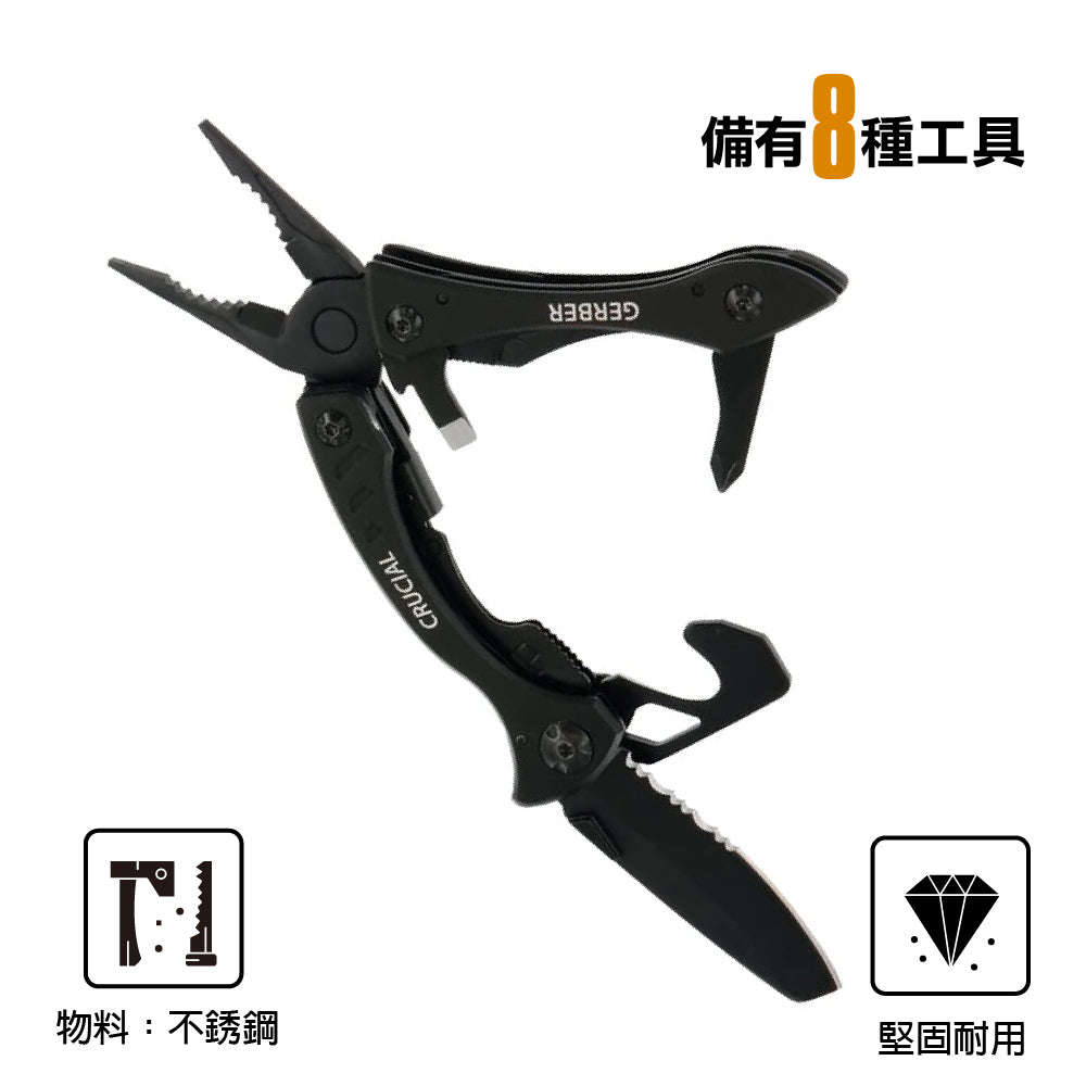 多功能工具 Crucial Black Multi-tool W/Strap Cutter
