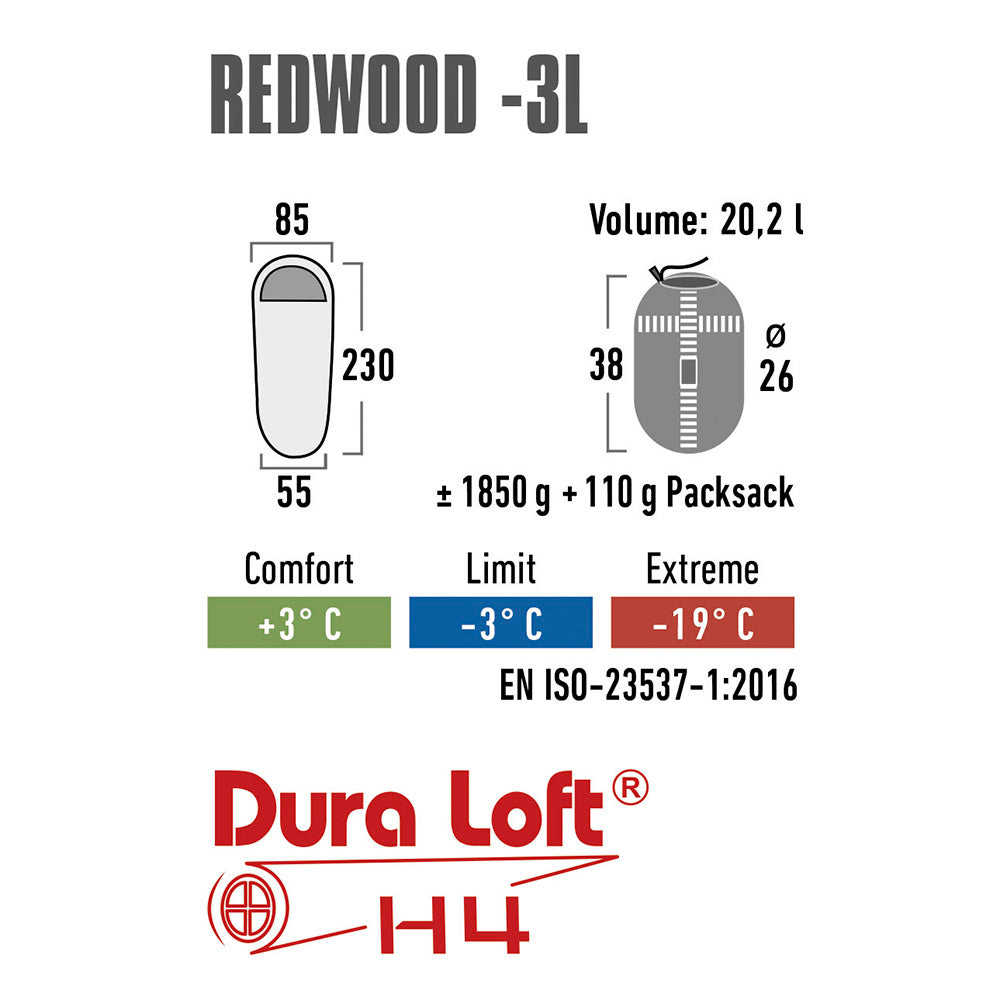 保溫纖維睡袋 Redwood -3 Long version