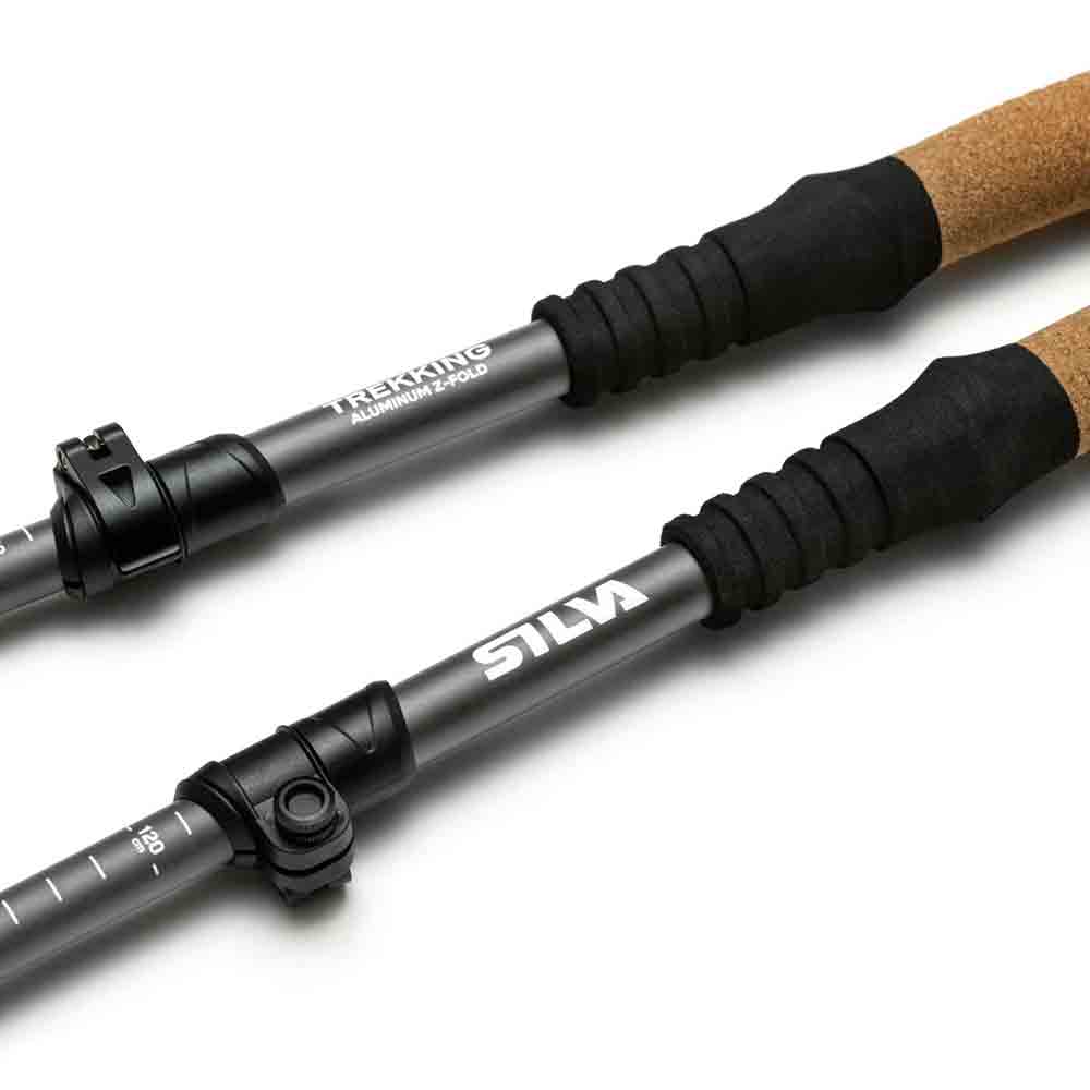 輕巧鋁合金 Z 型登山杖一對裝 Trekking pole carbon aluminum Z-fold grey 1 pair