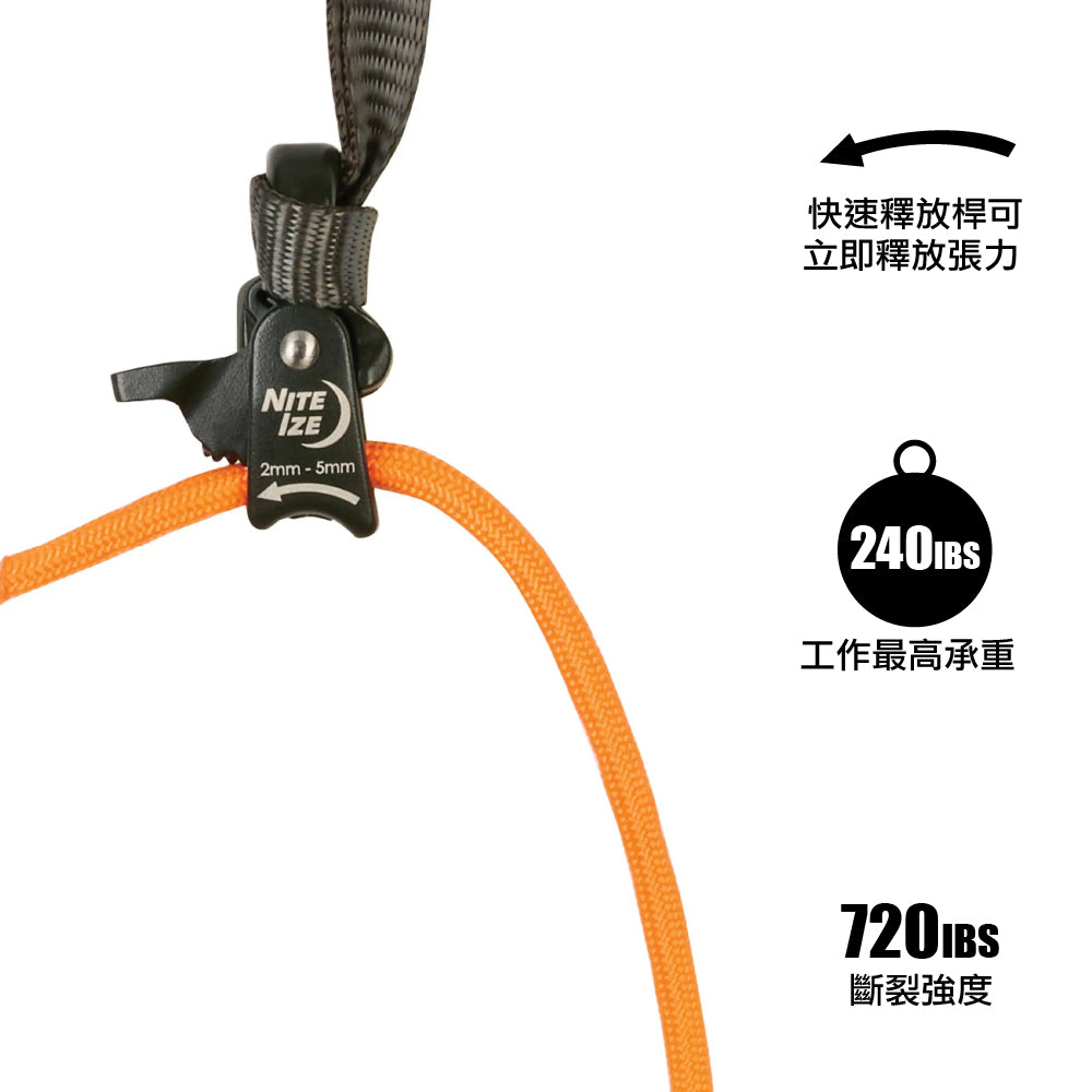 小號鋁制凸輪繩環(配扁平織帶) Cam Jam Ring Cord Tightener+Webbing Sling, S