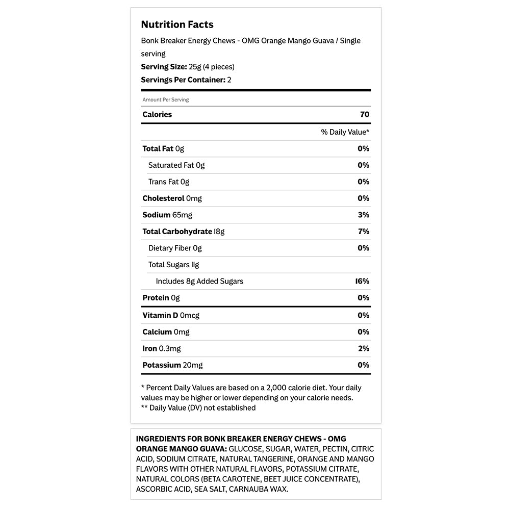 可口無麩質能量糖 Gluten Free Chew Orange Mango Guava