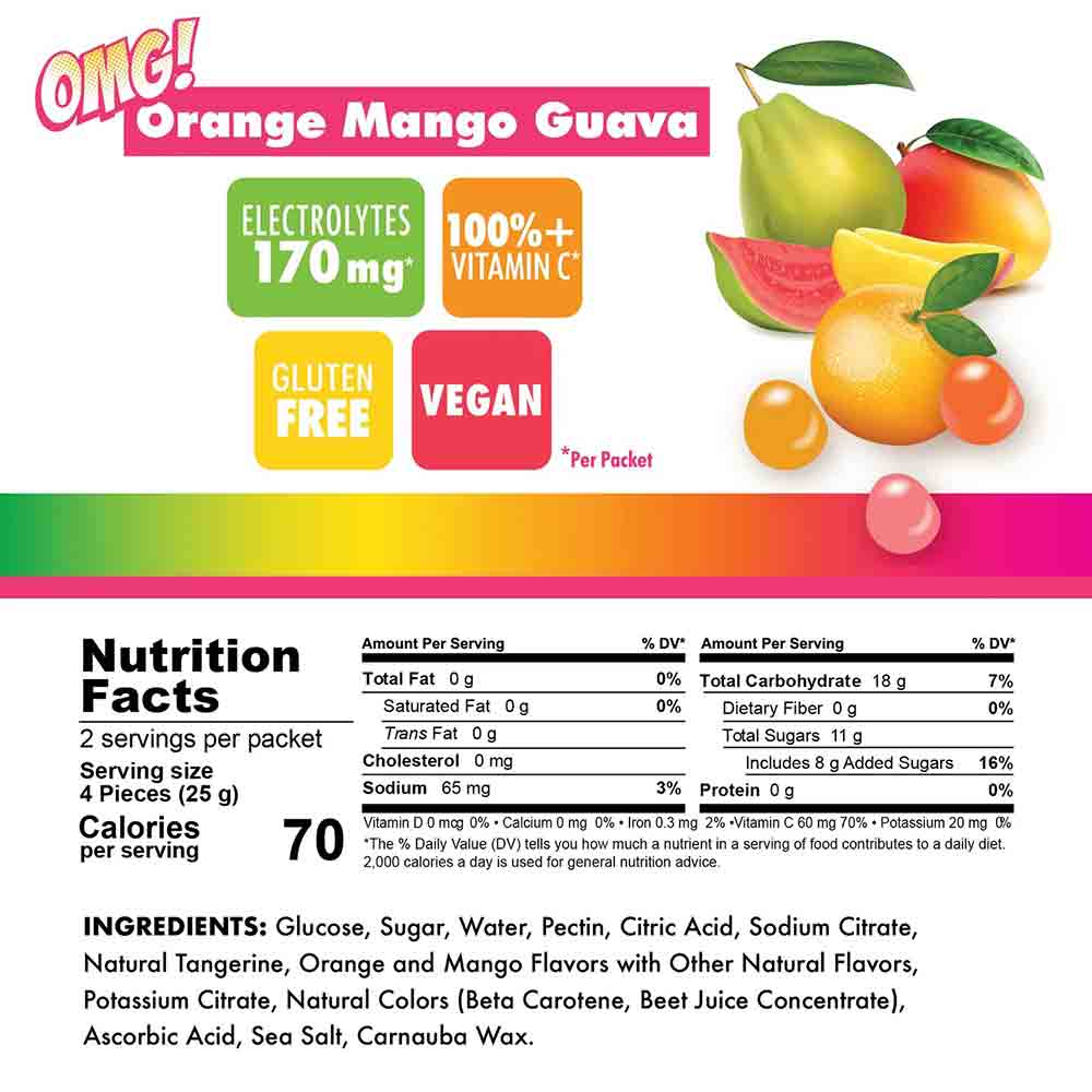 可口無麩質能量糖 Gluten Free Chew Orange Mango Guava