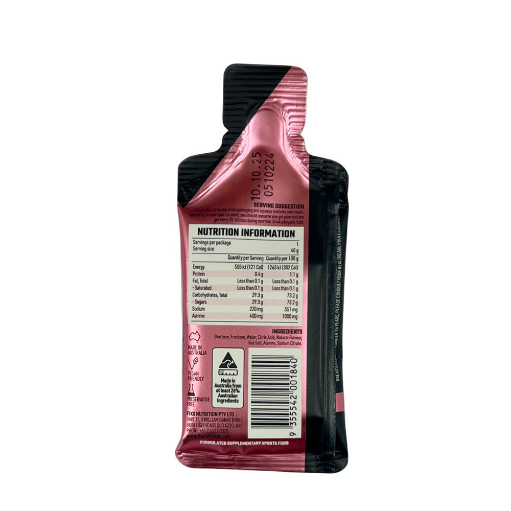 澳洲製覆盆子味能量啫喱 FIXX Gel X Pro Raspberry Fiz 40g