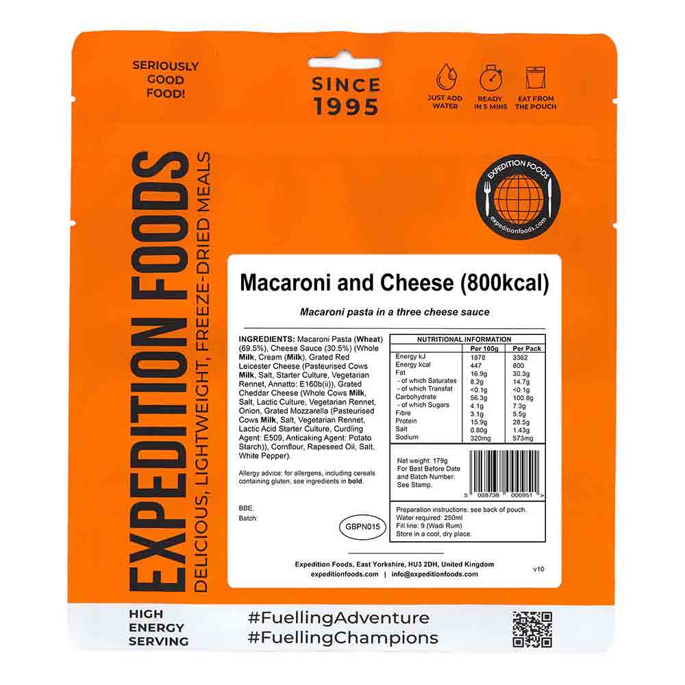 800 Kcal 輕量化脫水食物 Macaroni Cheese (High Energy 800kcal)