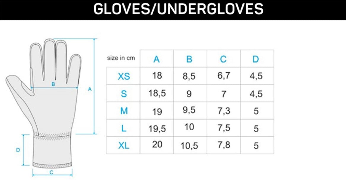 保暖手套內膽 - Undergloves Nero