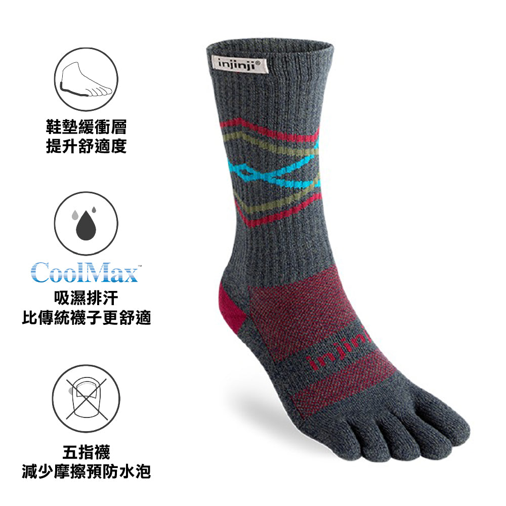 中性越野跑五指襪 Trail Mid Weight Crew Coolmax