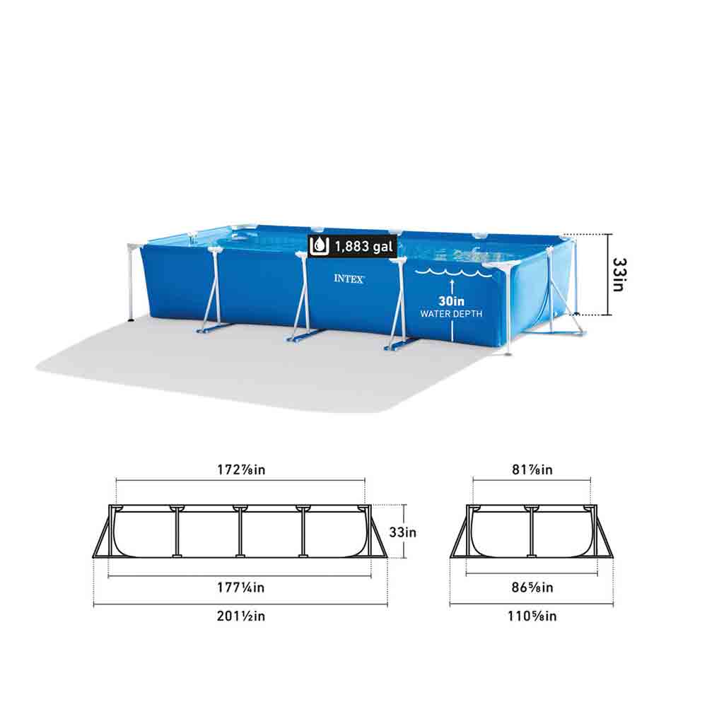 戶外水池 4.5m x 2.2m x 84cm Rectangular Frame Pool Set