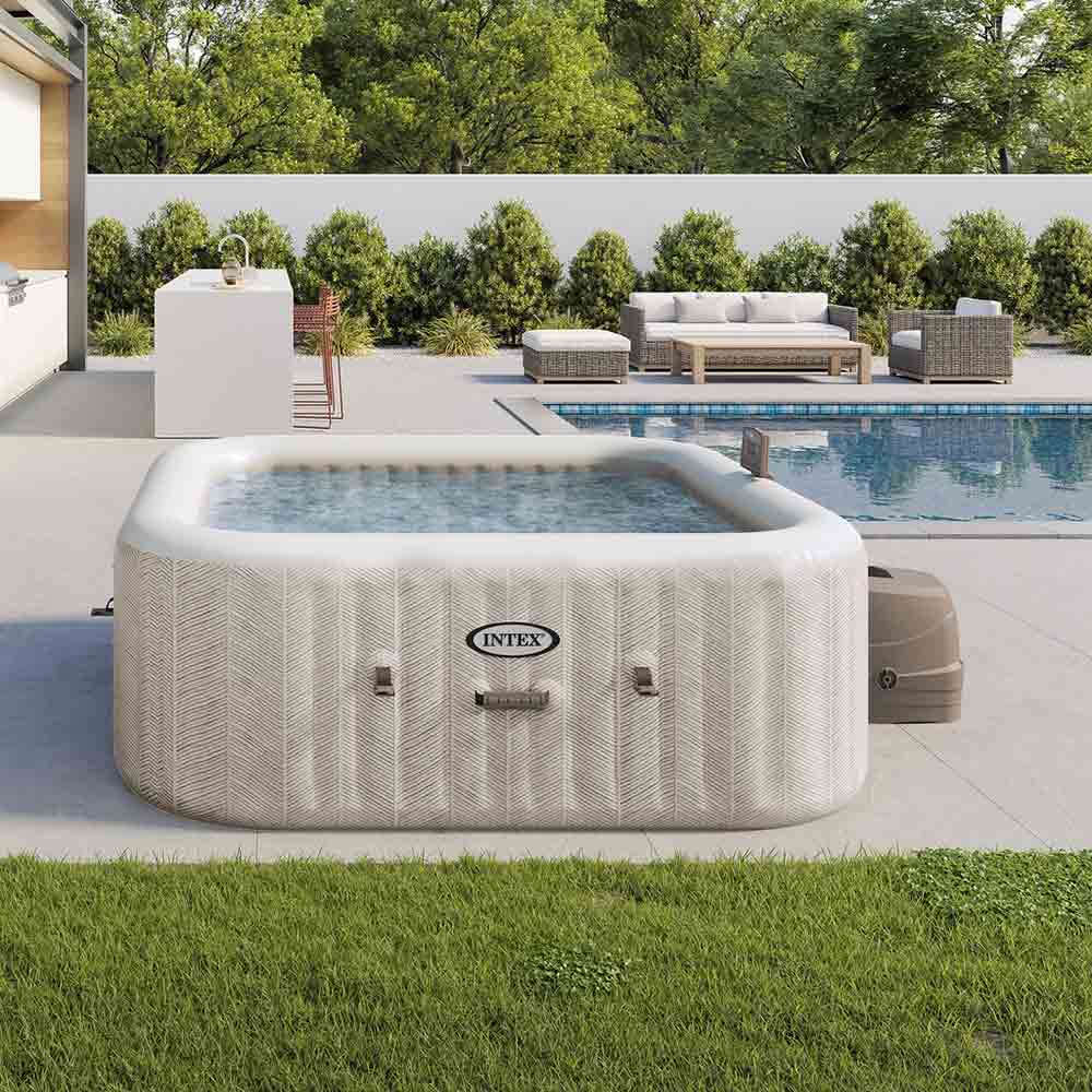 6人用充氣按摩水池 6-Person Chevron Deluxe Square Bubble Spa Set