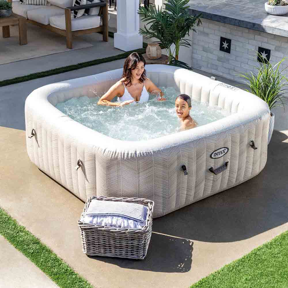 6人用充氣按摩水池 6-Person Chevron Deluxe Square Bubble Spa Set