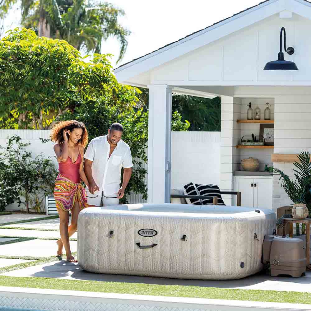 6人用充氣按摩水池 6 People Chevron Deluxe Square Bubble Spa Set