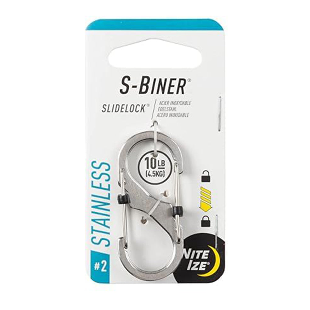#4帶鎖不鏽鋼八字扣 S-Biner Slidelock Locking Carabiner