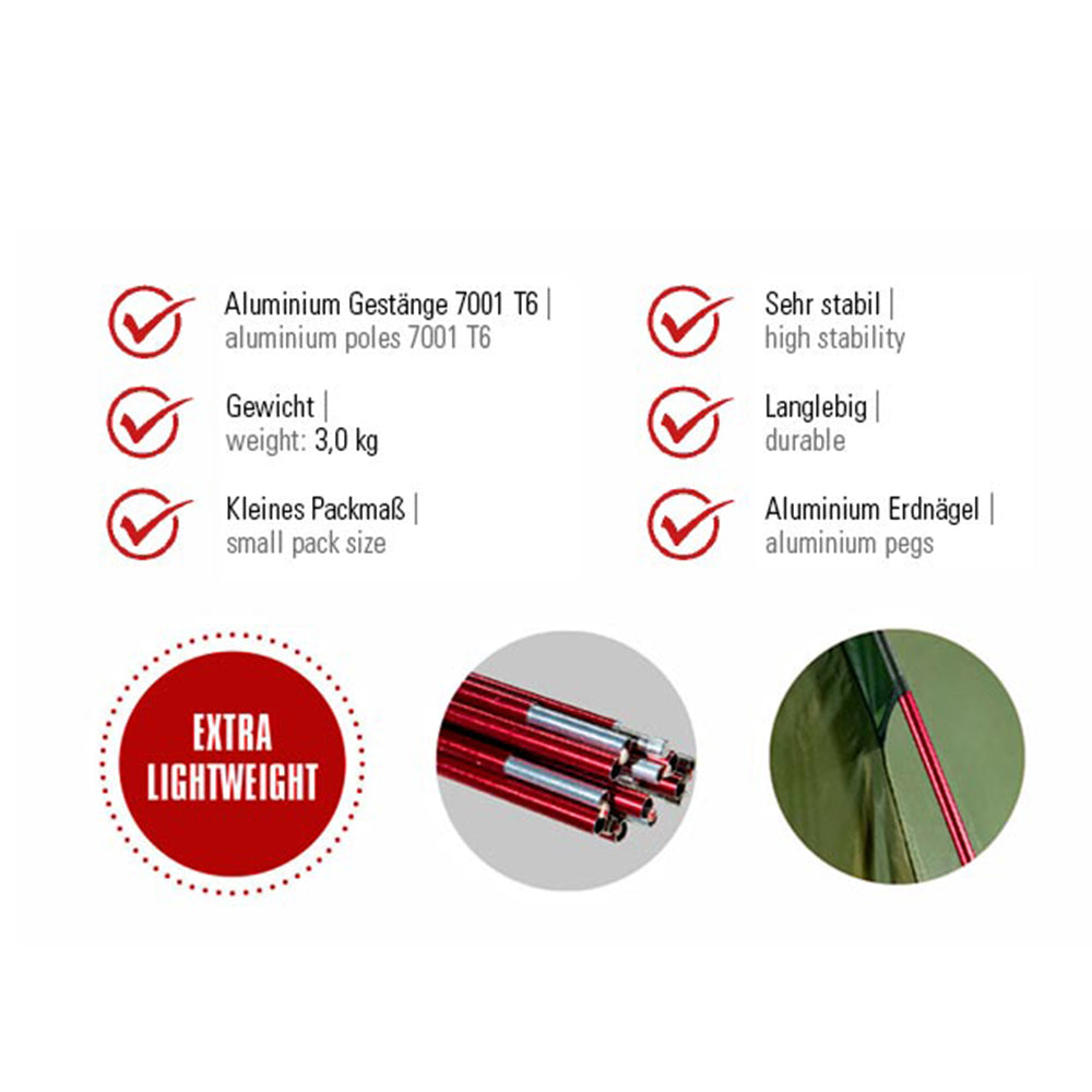 德國二人輕巧隧道營 Woodpecker 3 LW Pesto-Red