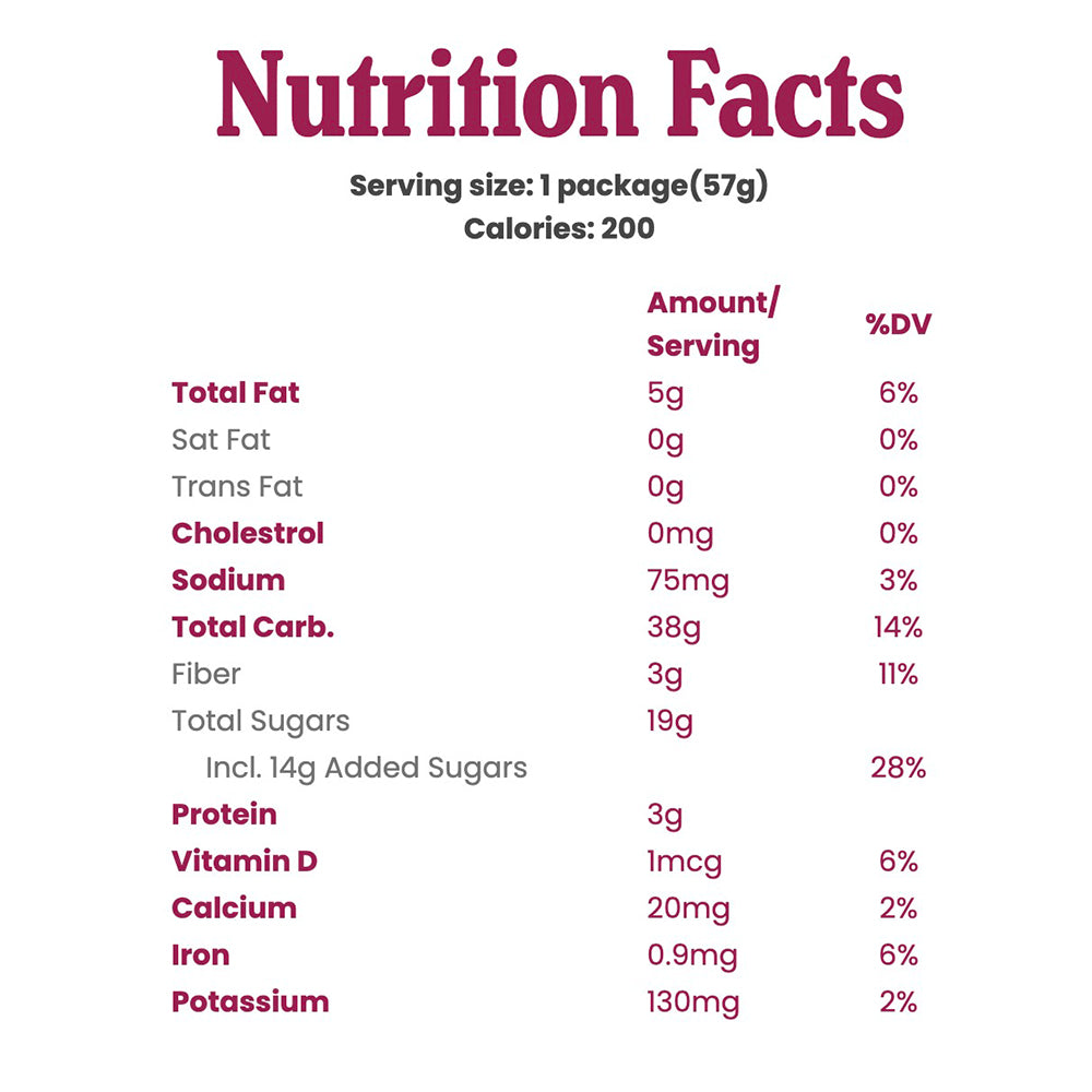 全穀物能量棒 Whole Wheat Fig Bar Raspberry 57g / 2oz