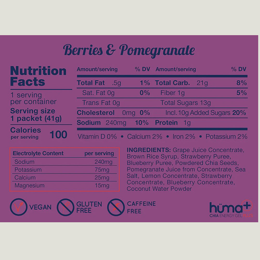 ［買一送一 Buy 1 Get 1 Free］美國製能量啫喱 Made in the US Gel 24 Berries & Pomegranate (240mg Sodium)