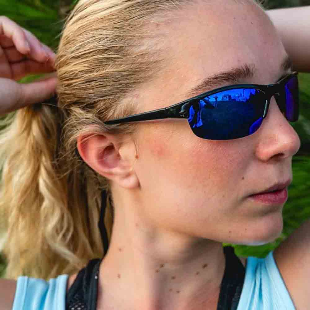 偏光太陽鏡 Alpine Shiny Black Polarized Smoke W/Blue Mirror