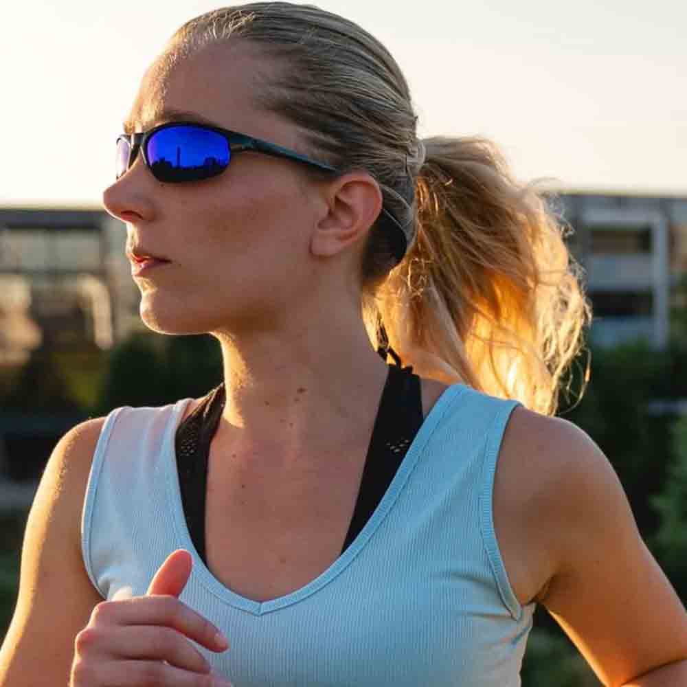 偏光太陽鏡 Alpine Shiny Black Polarized Smoke W/Blue Mirror