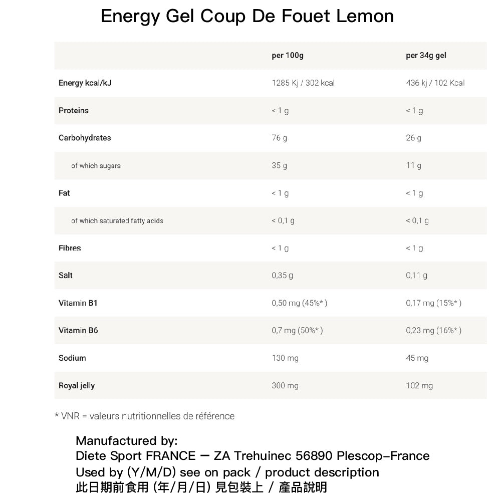 法國製速效量能量啫喱 Made in France Energy Gel - Coup De Fouet