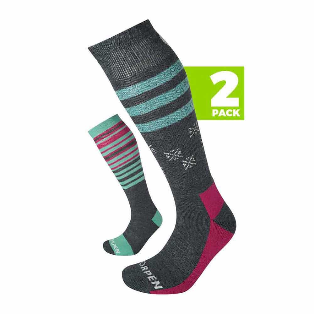 西班牙製女裝環保美麗諾羊毛中筒雪襪兩對裝 Ski Mid W 2 Pack Merino Wool ECO