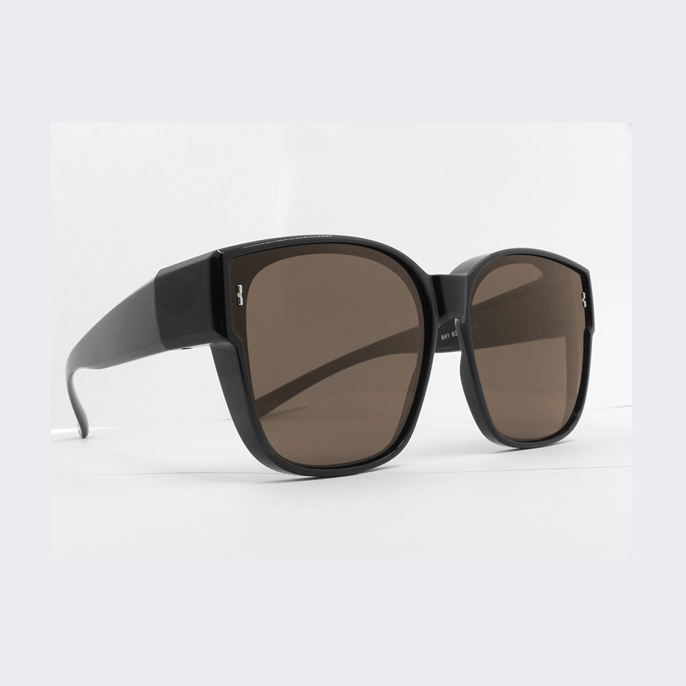 外掛式偏光太陽眼鏡 Polarized Sunglasses, 01 Black Frame / Gray Lens