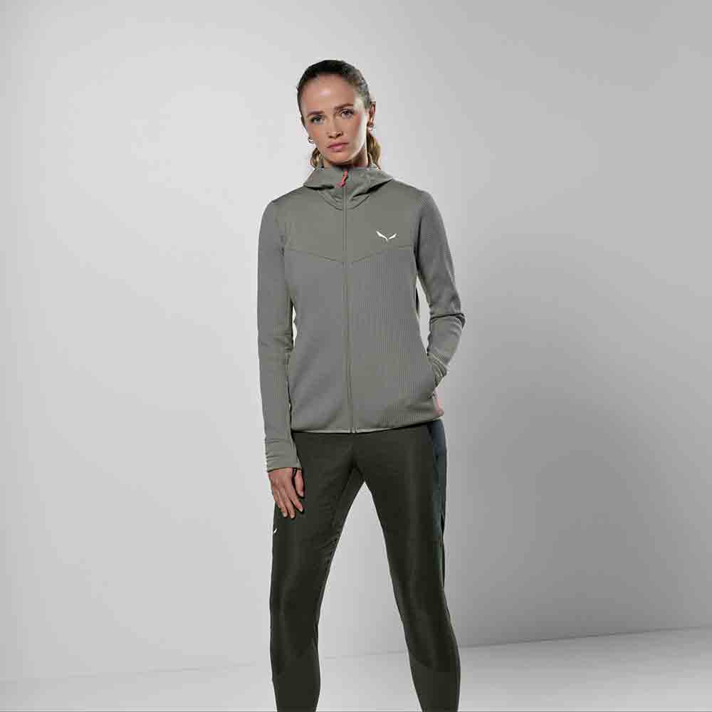 女裝快乾抓毛連帽外套 Women's Puez Waffle Hyb Pl Hd Jacket