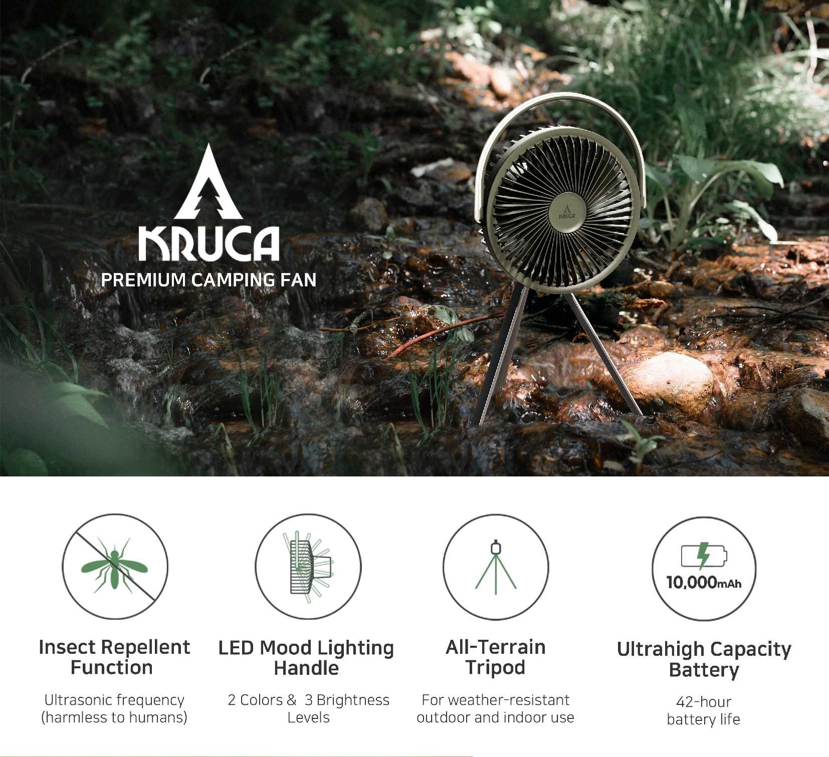 Kruca Fan 充電式超聲波驅蟲風扇