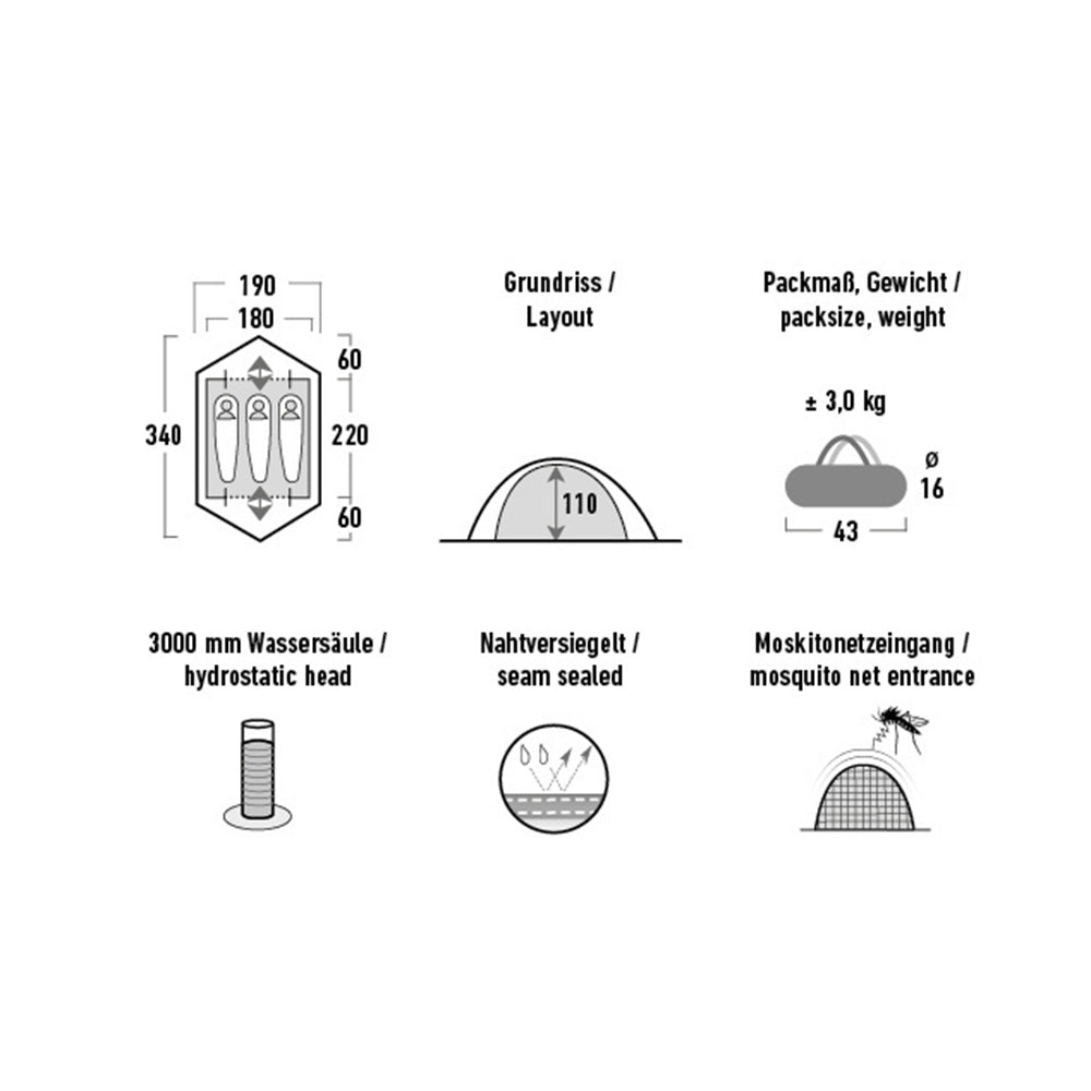 德國二人輕巧隧道營 Woodpecker 3 LW Pesto-Red
