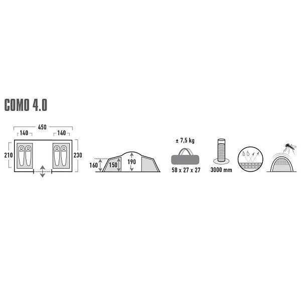 德國4人防水豪華蒙古營 Como 4.0