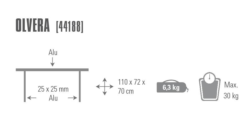 德國露營鋁製摺枱 Olvera