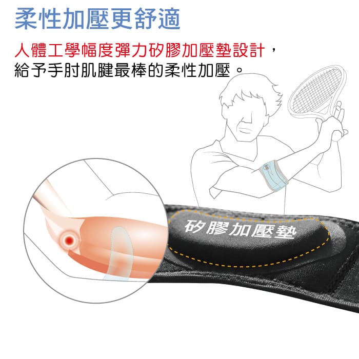 Silprene™ Tennis/Golf Strap Double Support 護肘加壓帶(左右通用) - 1隻