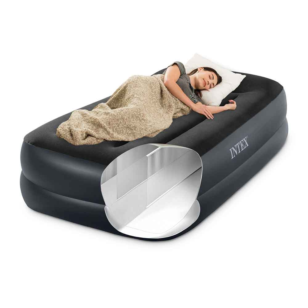 連枕露營充氣床墊連內置泵 220-240V Pillow Rest Raised Airbed With Fiber-Tech Bip